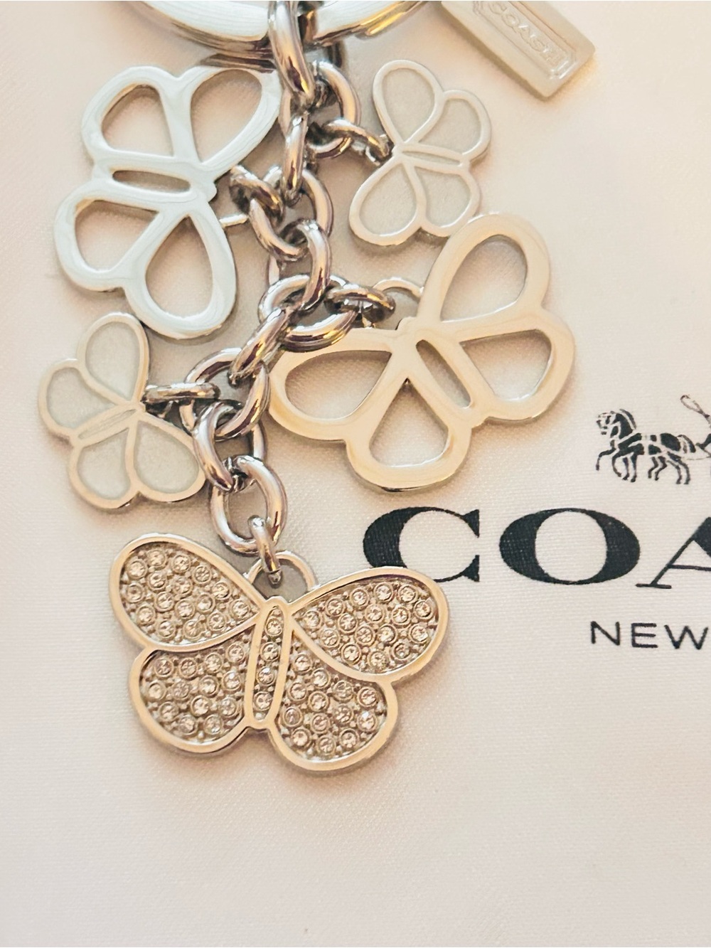 Vintage RARE Coach Y2K Butterfly Keychain/ Bag charm - Picture 5 of 16